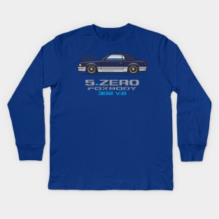 blue and silver Kids Long Sleeve T-Shirt